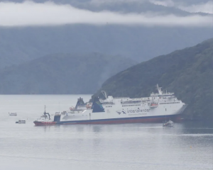 The Aratere ran aground about 3km from Picton about 9.45pm on Friday. Photo: RNZ