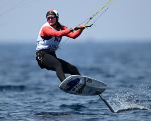 Justina Kitchen will make her Olympic debut in kitefoiling in Paris. PHOTO: GETTY IMAGES