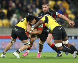 Chiefs forward Wallace Sititi in action during their Super Rugby Pacific semi-final against the...