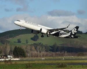 An Airbus A321 takes off from Dunedin Airport. PHOTO: GREGOR RICHARDSON