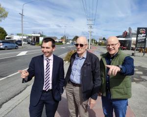 Transport Minister Simeon Brown (left) visited Woodend last year to discuss transport issues with...