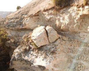 There is the potential for more rock to fall as boulders sit on a cliff edge near Duntroon. PHOTO...