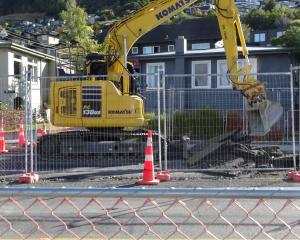 A digger works on part of the Arterial Road Project in March 2024. PHOTO: ODT FILES