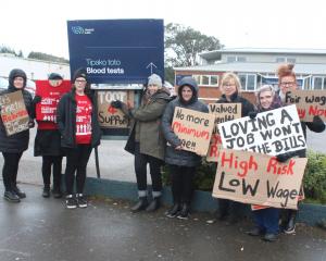 Awanui Invercargill workers striking in 2023. PHOTO: ODT FILES