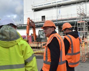 Health Minister Shane Reti about to tour the new Dunedin hospital site. PHOTO: GREGOR RICHARDSON