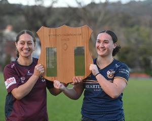 Alhambra-Union captain Bella Rewiri-Wharerau (left) and Dunedin Sharks captain Oceana Campbell...