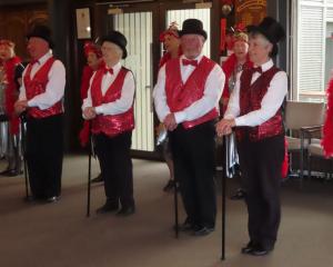 The Dunedin 60+ Club Sixties Entertainers perform a number, featuring (from left) pianist Chris...