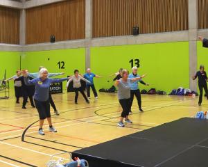 Aerobics instructor Jan Still leads The Larks at Unipol recreation centre on Wednesday mornings....