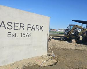 The Fraser Park entrance sign is now up, highlighting the heritage of the stadium. PHOTOS: CONNOR...