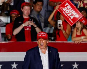 Republican candidate and former president Donald Trump held a rally at his golf course near Miami...