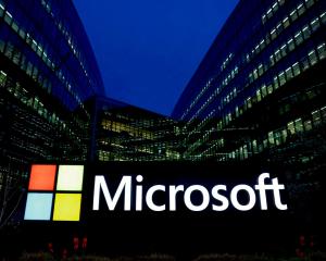 A Microsoft logo at Microsoft offices in Issy-les-Moulineaux near Paris, France. Photo: Reuters