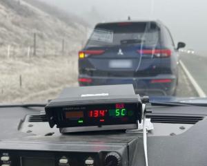 The SUV wwas caught speeding along State Highway 80 this morning. Photo: Canterbury police