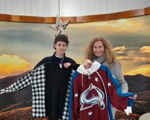 Maniototo Area School pupil Nate Spooner, 15, and Lohi owner Tania Murray Haigh display some...