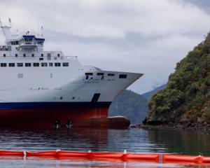 The Aratere ran aground last month near Picton. Photo: RNZ / Angus Dreaver