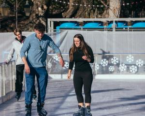 Auckland newlyweds Jiny &amp; Lauren Randall spend the last day of their honeymoon skating on...