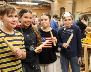 Romahapa School pupils (from left) Callum Brown, 12, Leilani Soloman, Laricha De Villier, both 13...