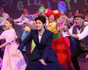West Otago Theatrical Society’s Mary Poppins (Kayla Wilcox) capers with Jane Banks (Carter...