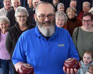 Bowls Dunedin manager Darryl Young celebrates his retirement after 20 years at a special function...