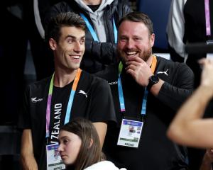 High jumper Hamish Kerr (left) and shot putter Tom Walsh are two of the New Zealand track and...