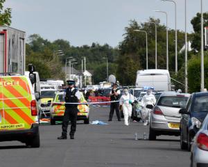 Police and other first responders at the scene of the attack in Southport. Photo: Getty