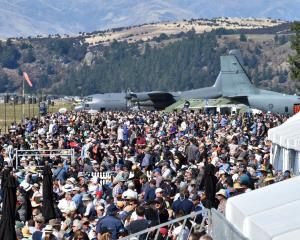 Part of the huge crowd that turned out for Warbirds over Wanaka over Easter. PHOTO: GREGOR...