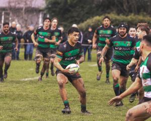 Linwood centre Ethan Faitaua looks for a gap in the Marist Albion defence. PHOTOS: BRANDON KUIPERS