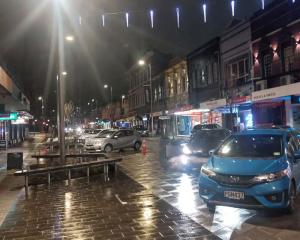 Vehicles park in George St, in the revamped New Edinburgh Way block, last Tuesday evening in an...