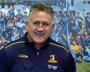 Jamie Joseph is all smiles after being announced as Highlanders head coach again yesterday. PHOTO...