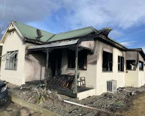 Papakaio farmers Michelle and Rogan Borrie’s farm house, which was destroyed by a tumble dryer...