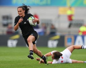 Portia Woodman in action for the Black Ferns against the USA. Photo: Getty Images