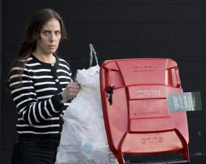 Dunedin mother Adrienn Meintjes says the 140-litre rubbish bins simply are not big enough for...