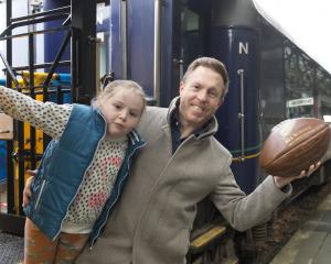 Dunedin City Council events team leader Dan Hendra and daughter Mia, 6, at the Dunedin Railway...