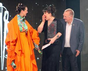 Tegan Rose Vickery (centre), of the Otago Polytechnic School of Fashion in Dunedin, received the...