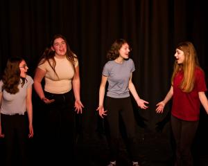 Cast members in the upcoming Globe Youth production Break a Leg (from left) Jasmine McPherson,...