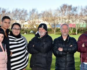 Volunteers (from left): Fiona Nicholson, Ivan and Lovely Woodman, Vic Nicholson, Lew Bylsma and...