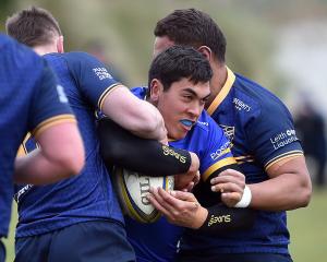  Josh Whaanga in action for his club Taieri against Dunedin. Photo: Gregor Richardson