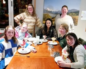 Out with junior leaders celebrating their appreciation dinner are (from left) Ava Smith 10, Pippa...