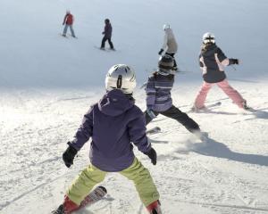 Young Kiwis hit the slopes during the school holidays. PHOTO: CARDRONA ALPINE RESORT