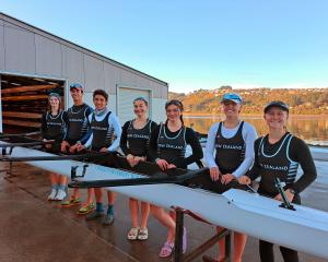 American high school students in Dunedin as part of Sparks Rowing, a camp to enhance high school...