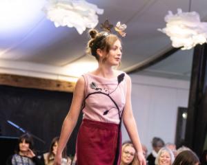 Food for Thought, an outfit designed and made by nine-year-old Sophia Hinsen, was entered in the...