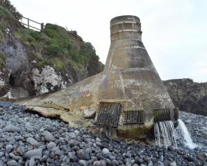 Strengthening this concrete channel into the Pacific Ocean at Second Beach is part of the council...