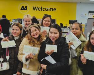 Good to go are "Drive My Life" Clutha participants (from left) Jennelyn Losernas, Eva Tangalin,...