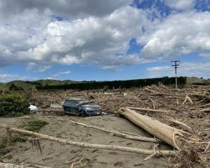 Forestry slash washed up on a Gisborne beach following Cyclone Gabrielle last year. PHOTO: ODT FILES