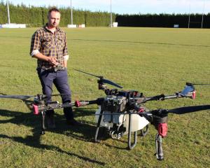 Drone Spray founder Jono Scott, of Canterbury, says arable applications are increasing as drones...