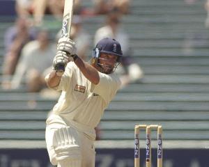 Graham Thorpe in action for England against New Zealand during the first test in Auckland in...