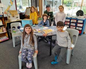 Some of the 11 pupils who go to Makarora School, at the top of Lake Wānaka, are &nbsp;(front from...