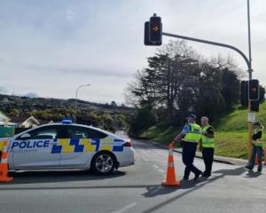 Police at scene in Nelson yesterday. Photo: RNZ