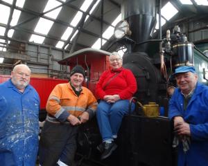 Oamaru Steam and Rail Society members (from left) president Allan Killick, general manager Harry...