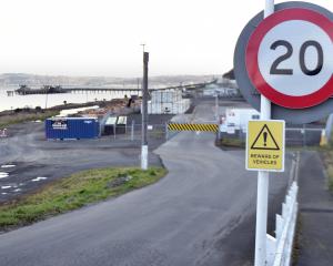 A 20kmh speed limit marks the entrance to Port Otago’s "pop-up" container depot at 160...