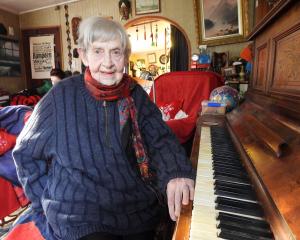 At 100, Waianakarua’s Shirley Gillies still regularly plays "for the oldies" in Oamaru. PHOTO:...